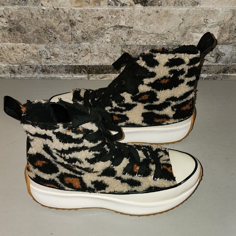 Steve Madden Leopard Print High-Top Sneakers